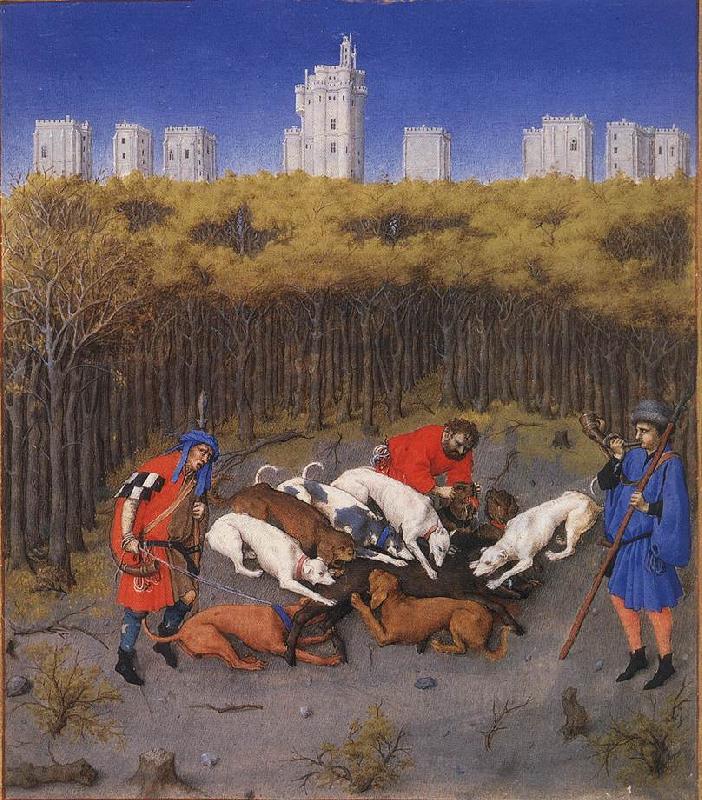 LIMBOURG brothers Les trs riches heures du Duc de Berry: December (detail) dg